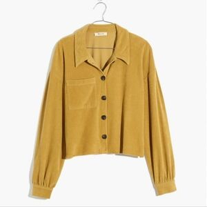 Madewell Mustard Yellow Corduroy Crop Shirt-Jacket M